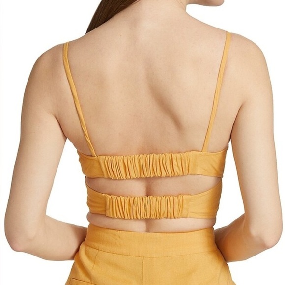 NWOT Derek Lam 10 Crosby GIANNA Linen Blend Wrap Bustier Crop Top SZ 4 - Picture 4 of 8